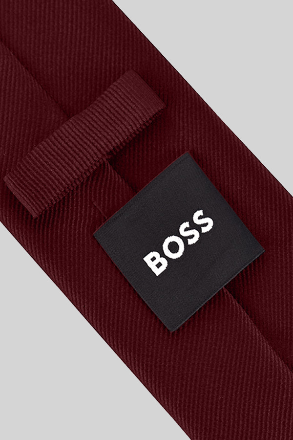 ALL SILK TIE BOSS - 604 BORDEAUX
